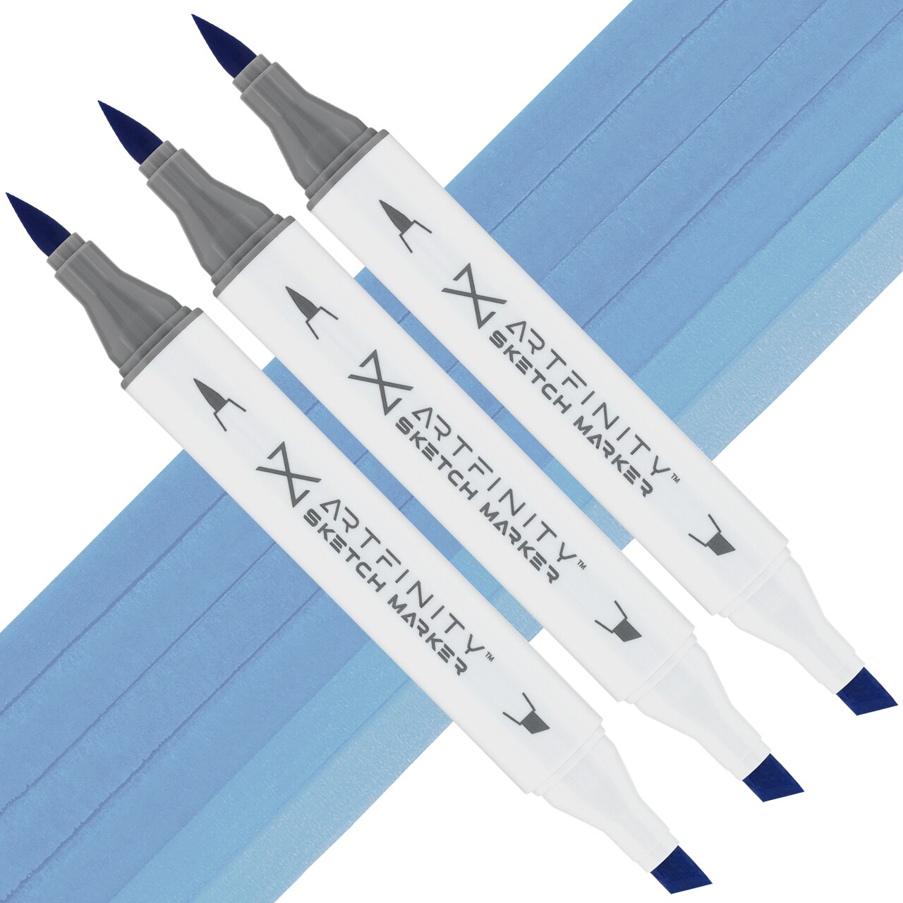 Artfinity Sketch Marker Sets - Set of 3 - Cerulean Blue B4-4, Vibrant, Professional, Dye-Based Alcohol Markers for Artists, Drawing, Travel, & More
